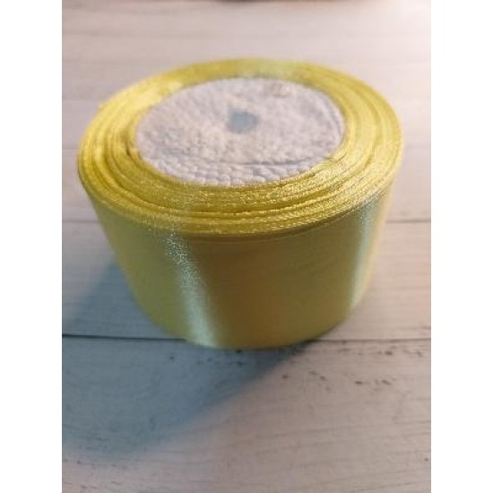 Ленты атласные однотонные 5 см цв. нежно-лимонный), цена за 5 м